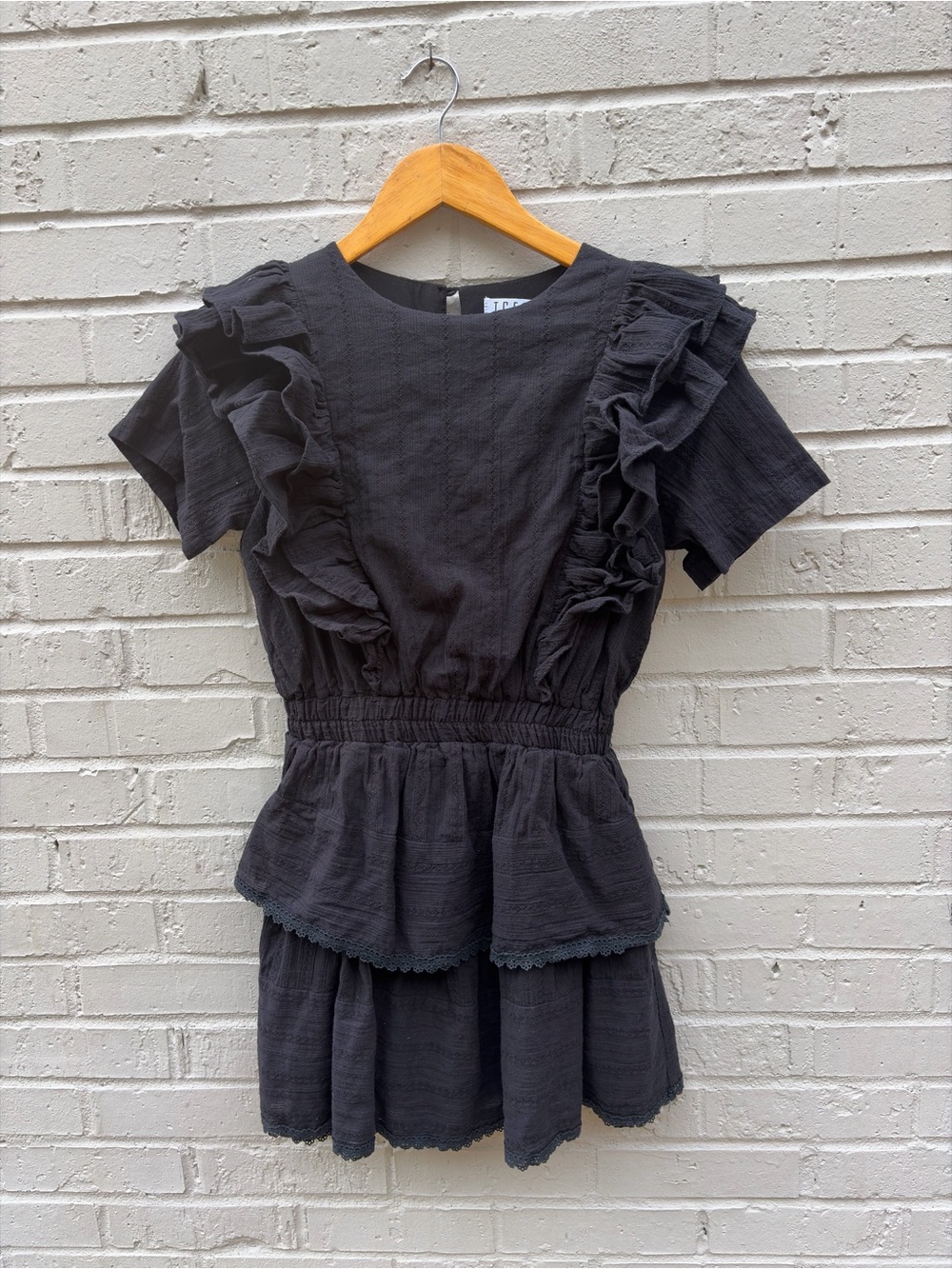 TCEC Black Ruffle Mini Dress
